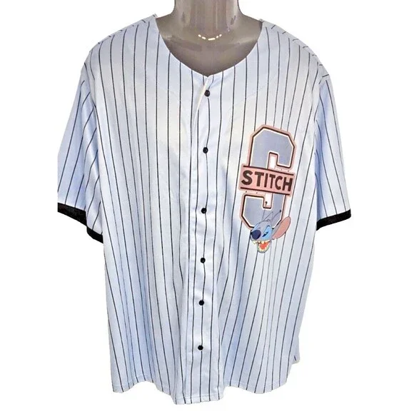 STITCH - Disney Men's Baseball Shirt 2X, Button Up, Short Sleeves, Great Graphic - Picture 2 of 10